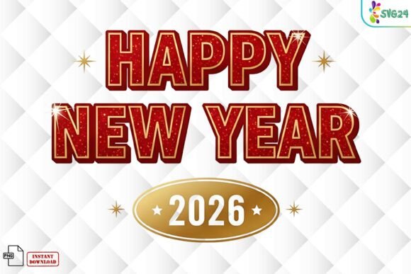 Download Glitter Happy New Year 2026 PNG - Premium Resources