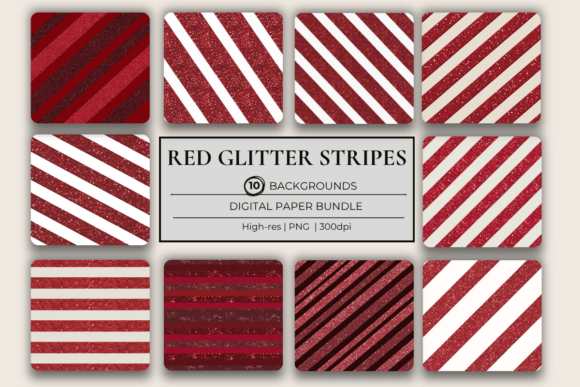 Download Red Glitter Stripes Background Papers - Premium Bundle